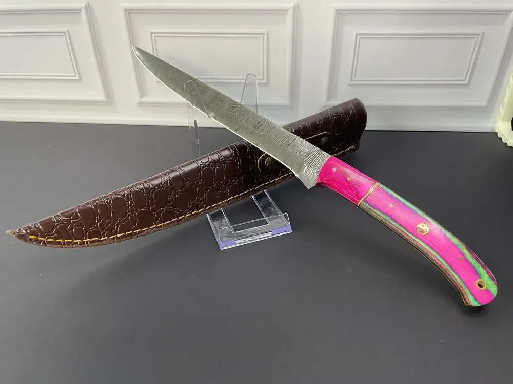 Purse or boot accessory . Custom Damascus Steel Knife.